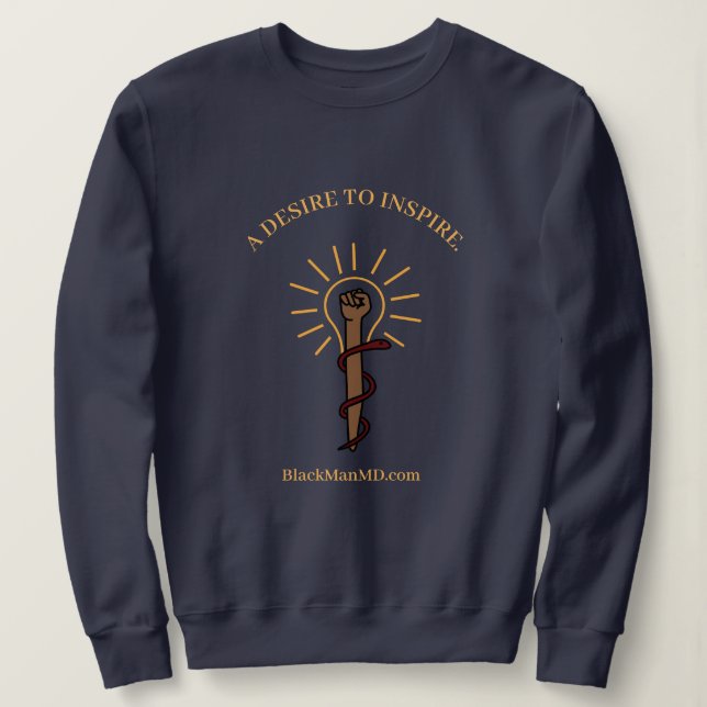 Black Man, M.D. Sweatshirt Unisex Navy (Design devant)