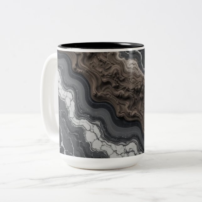 Black Marble Abstract Coffee Mug – Modern mug (Devant gauche)