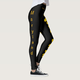 Black Maryland Black Eyed Susan États Leggings