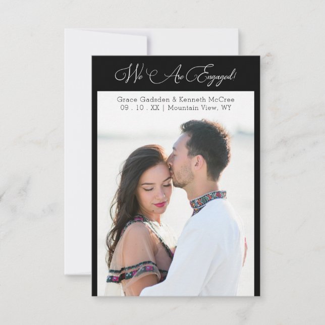 Black Minimalist Personalized Photo Elegant Script (Devant)