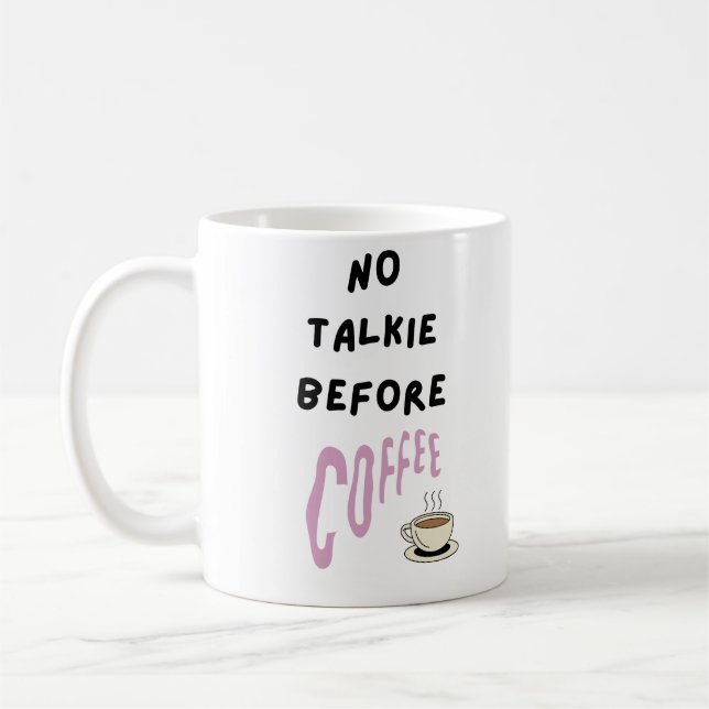 Black Modern Pas De Talkie Avant Café Mug (Gauche)