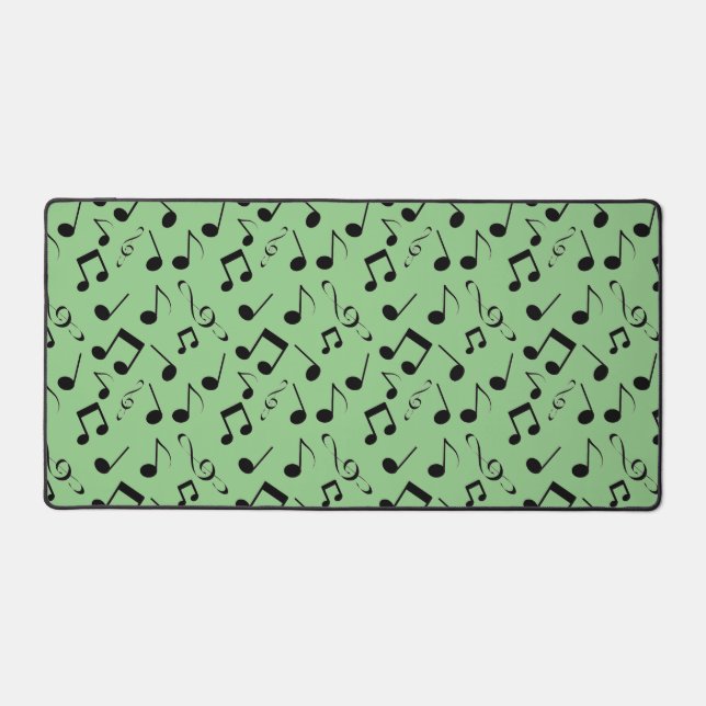 Black Musical Notes bDesign Desk Mat (Recto)