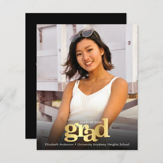 Black or budget photo graduation audacieuse invita (Devant / Derrière)