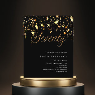 Black or stars budget 70e anniversaire invitation