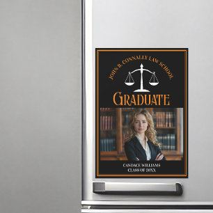 Black Orange Law School Graduation Magnet photo