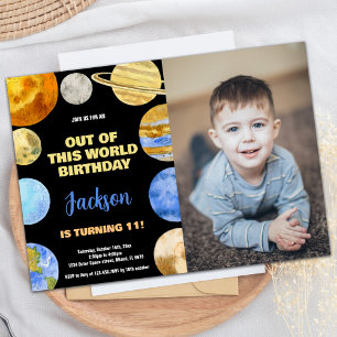 Black Orange Photo Espace Extérieur Invitation Ann