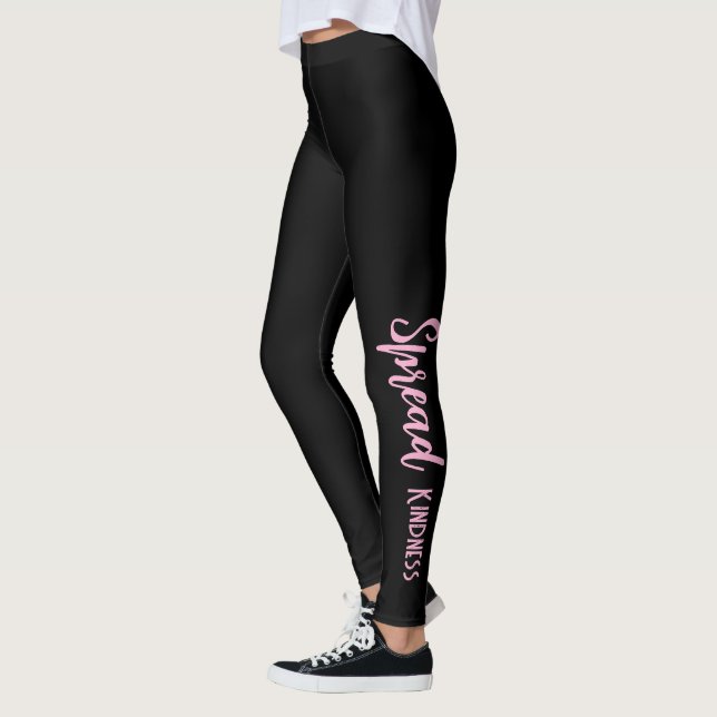 Black Personalized Leggings Spread Kindness (Gauche)