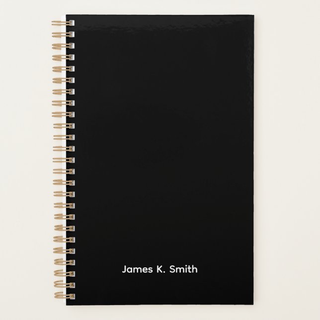 Black Personalized Men's Planner (Devant)