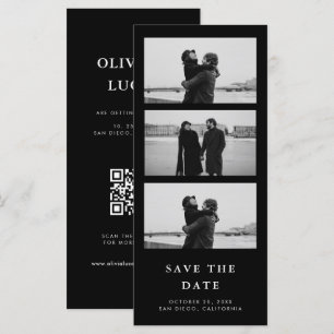 Black Photo Strip QR Code Mariage Enregistrer La D