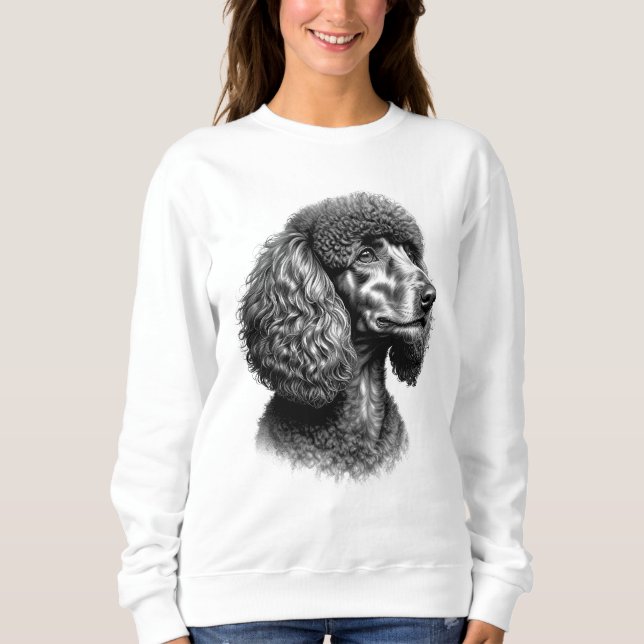 Black Poodle Dog Art Women's Sweatshirt (Devant)