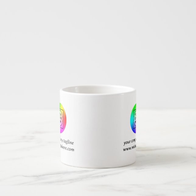 Black Rectangular Business Logo Promo mug (Devant)