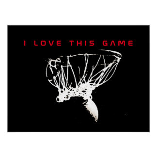 Black & Red Love Basketball Jeu Poster parfait
