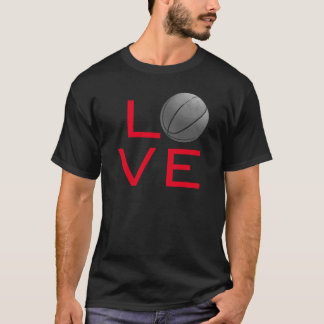 Black Red Love Basketball Sport T-shirt