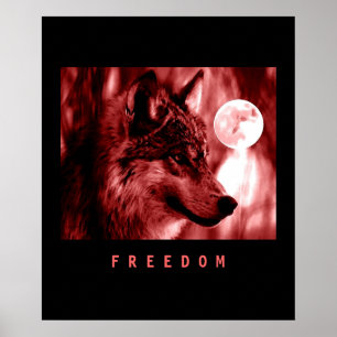 Black Red Motivation Freedom Poster Imprimer