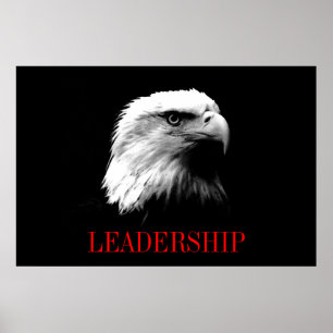 Black Red Motivational Leadership Poster de l'aigl