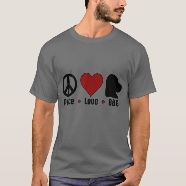 Black Red Peace Love BBG T-shirt (Devant)