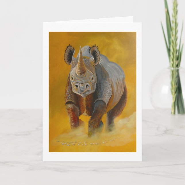 Black Rhino étude carte d'anniversaire (Devant)