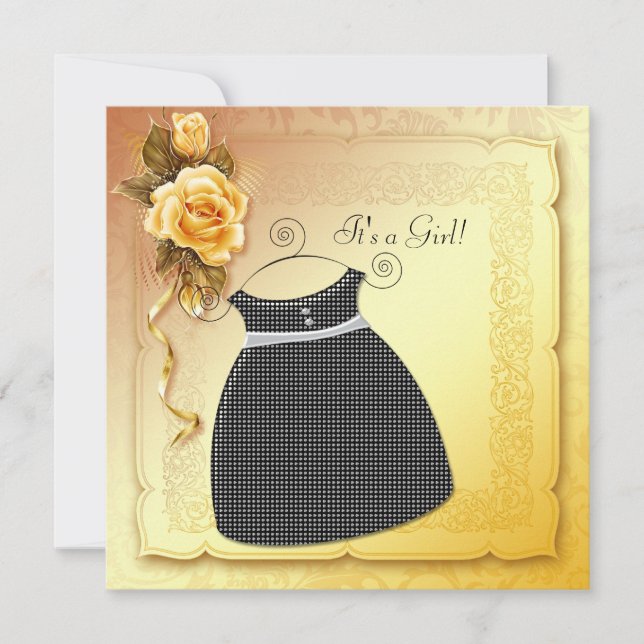 Black Rose Baby Shower Invitations (Devant)