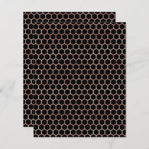 Black Rose Gold Honey Bee Motif papier à scandale