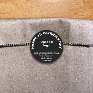 Black Saint Patrick Business Round Sticker