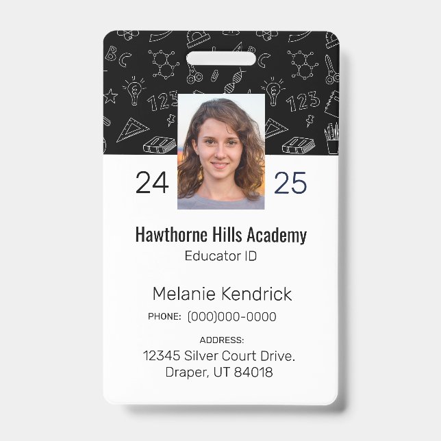 Black School Icons Homeschool Educator ID Badge (Avant)