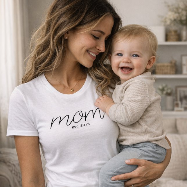 Black Script Established Mom T-shirt  (Créateur téléchargé)
