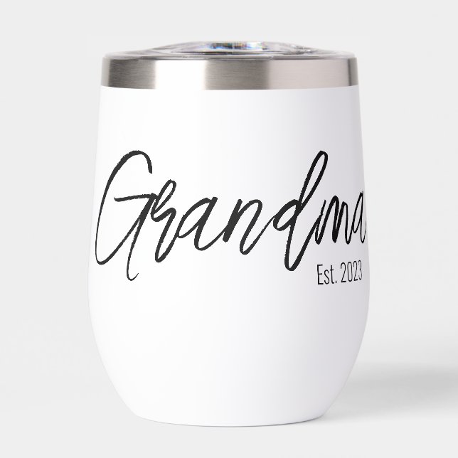 Black Script Typography Grandma Established Year (Avant)