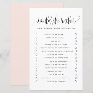 Black Script Voudrait-Elle Plutôt Baby shower Jeu