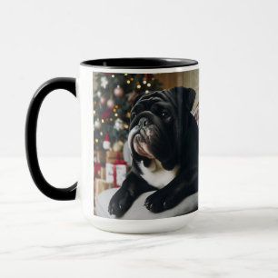 Black Seal Bulldog Christmas Mug Cup