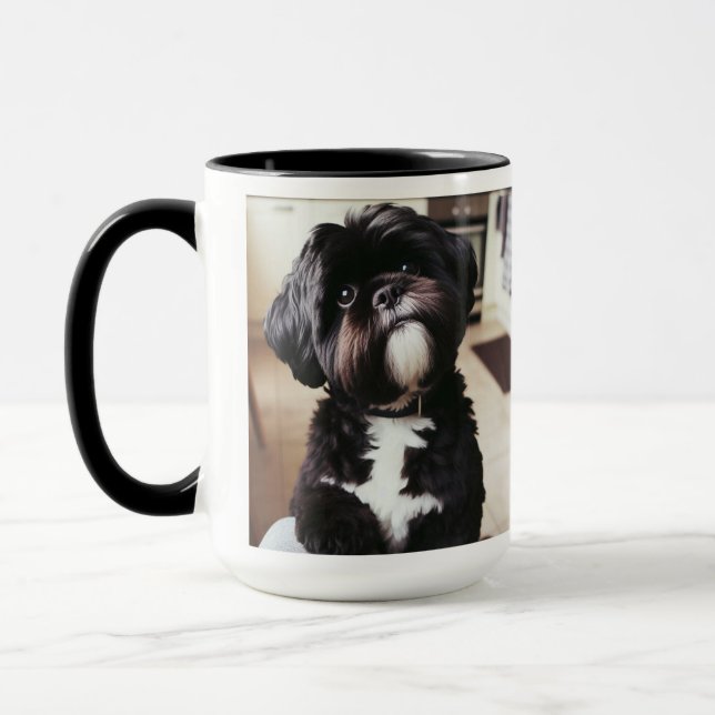 Black Shih Tzu Je Peux Expliquer Noël Mug (Gauche)