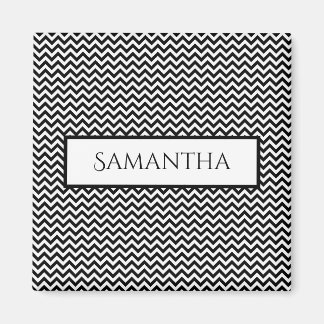 Black Simple Chevron Magnet personnalisé