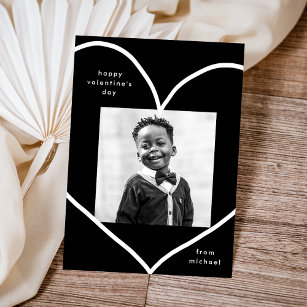 Black Simple Heart Classroom Carte Saint Valentin