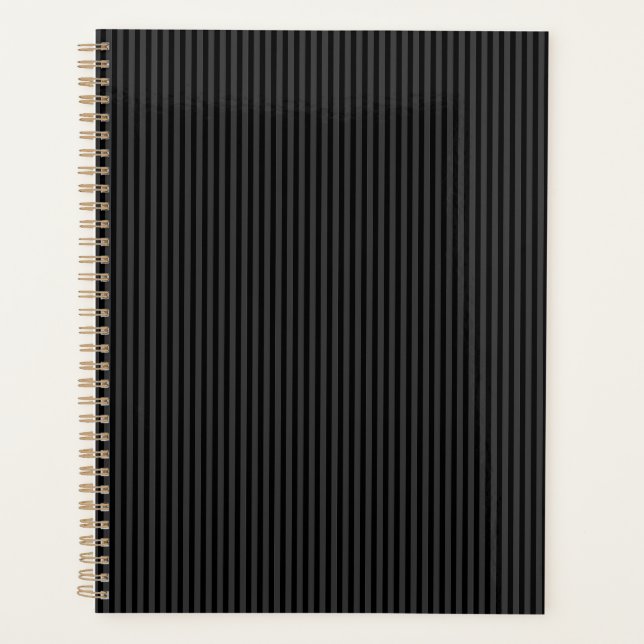 Black & Smoky Black Narrow Vertical Stripes (Devant)