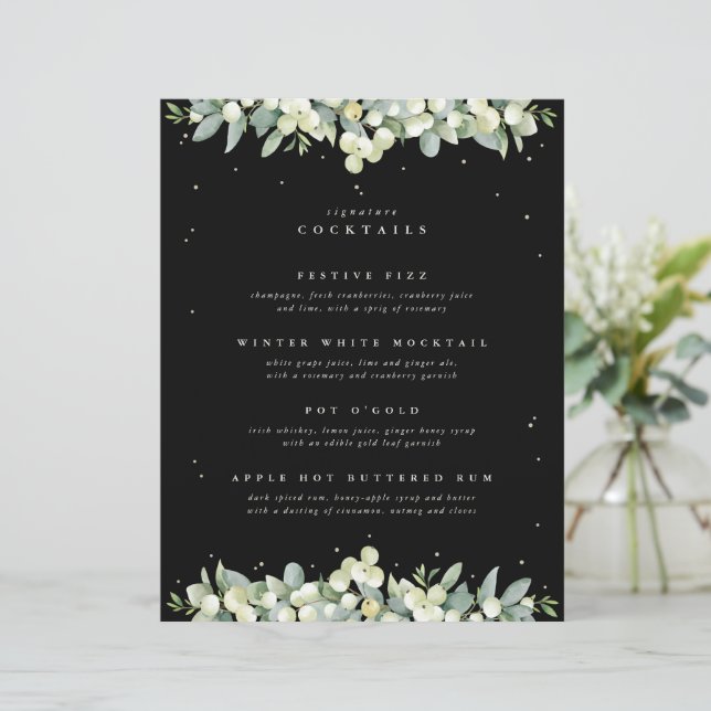Black Snowberry + Eucalyptus Mariage Boissons Bar (Debout devant)