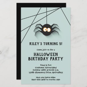 Black Spider Kids Halloween Invitations d'annivers