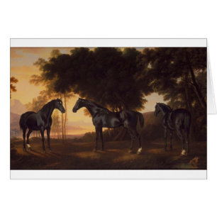 Black Stallions Peinture Vintage par George Stubbs
