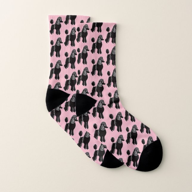Black Standard Poodles Pink All-Over (Paire)