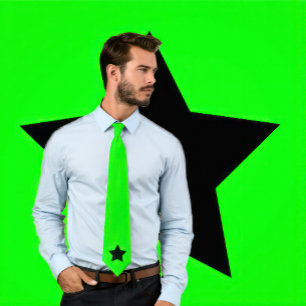 Black Star sur Neon Green Cravate
