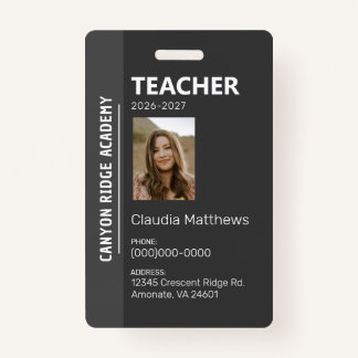 Black Stripe Homeschool Educator ID Badge