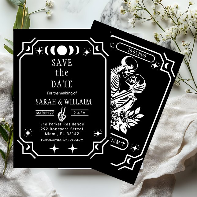 black tarot Goth save the date wedding Invitation (Créateur téléchargé)