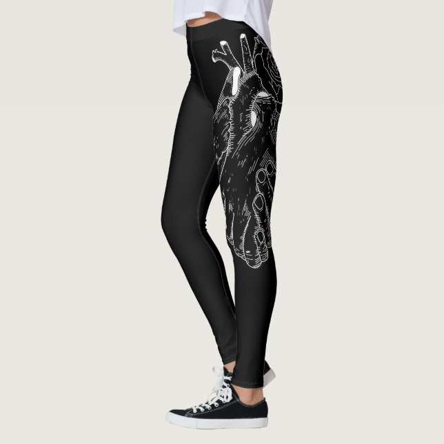 Black Tattoo Modern Sketch Sport Gym Leggings (Gauche)