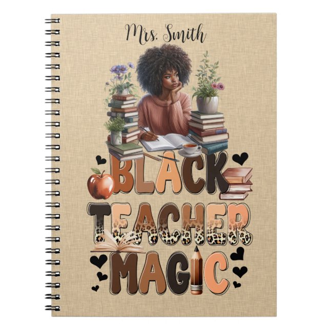 Black Teacher Custom Journal (Devant)