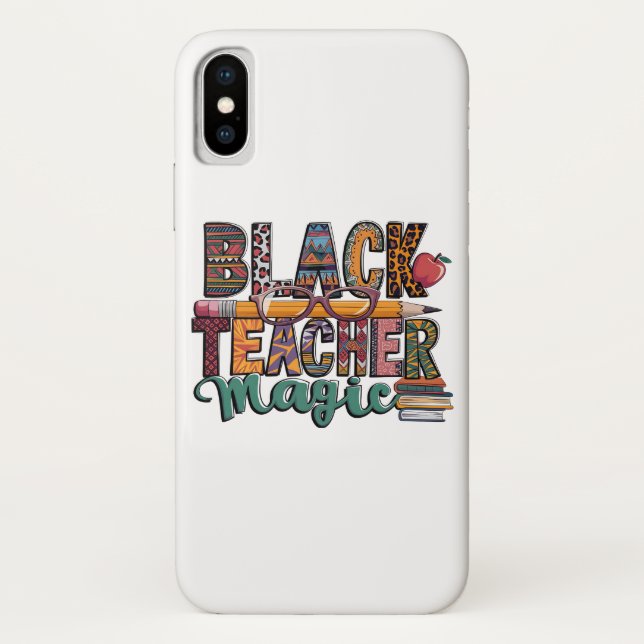 Black TEACHER Magic coque iphone Design (Dos)