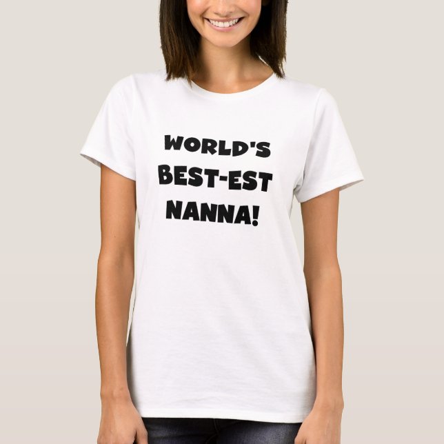 Black Text Meilleurs T-shirts et cadeaux Nanna (Devant)