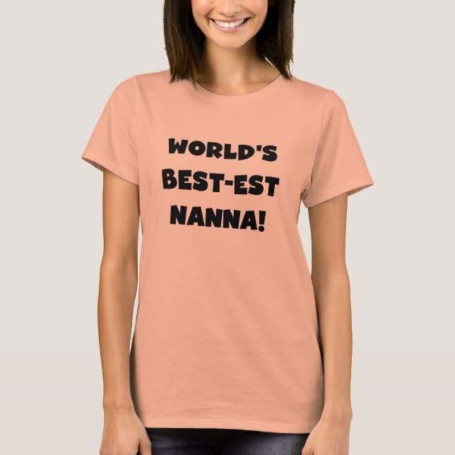 Black Text Meilleurs T-shirts et cadeaux Nanna (Devant)
