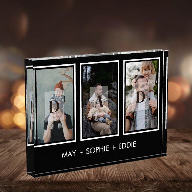 Black Three (3) Photos Fête des pères Bloc photo (Créateur téléchargé)