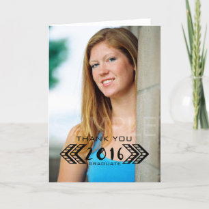 Black Tribal Aztec - Carte de remerciements d'obte