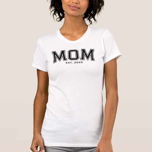 Black Typography Established Mom T-Shirt (Devant)