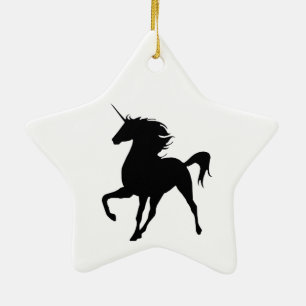 Black Unicorn Silhouette Star Ornement