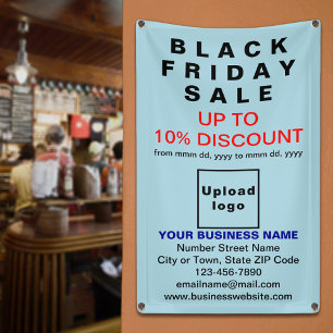 Black Vendredi Vente sur bannière bleu clair